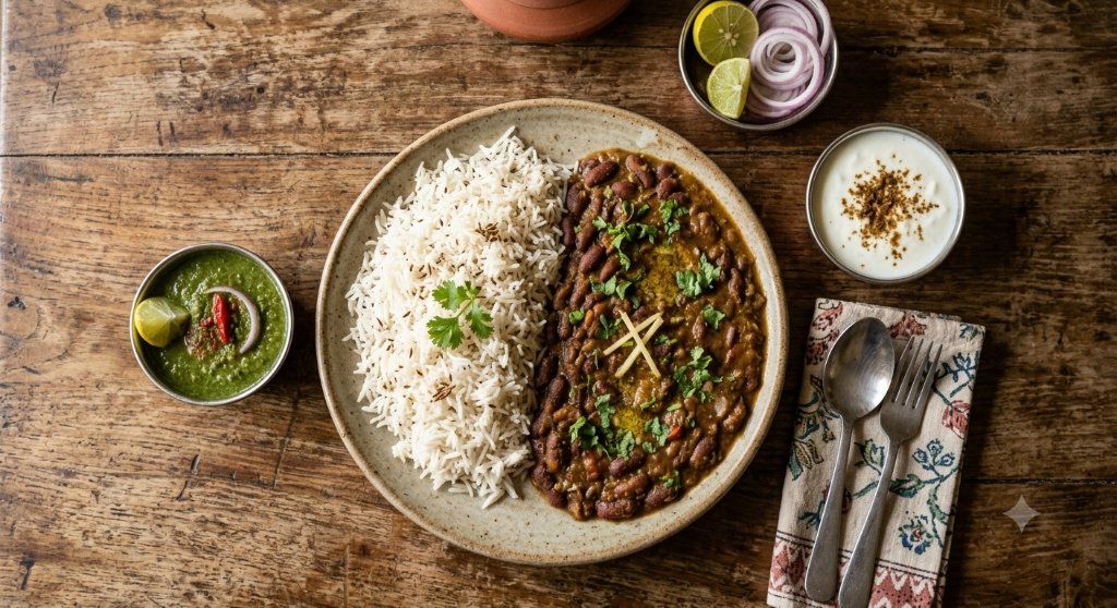 Rajma Chawal — kidney bean curry served with steamed rice